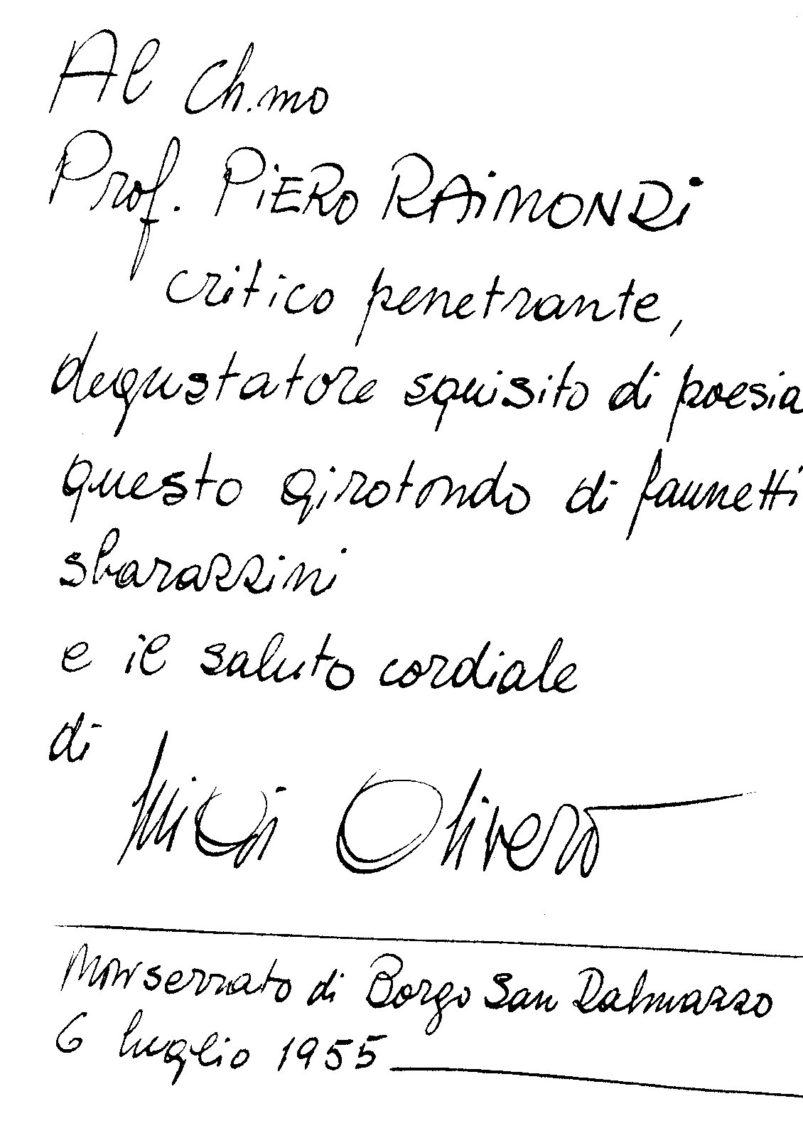 Dedica Piero Raimondi